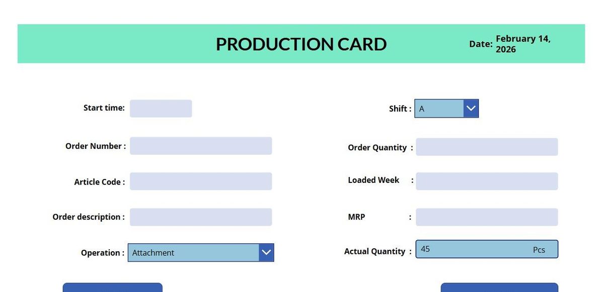 FLECS FMS digital production card screen